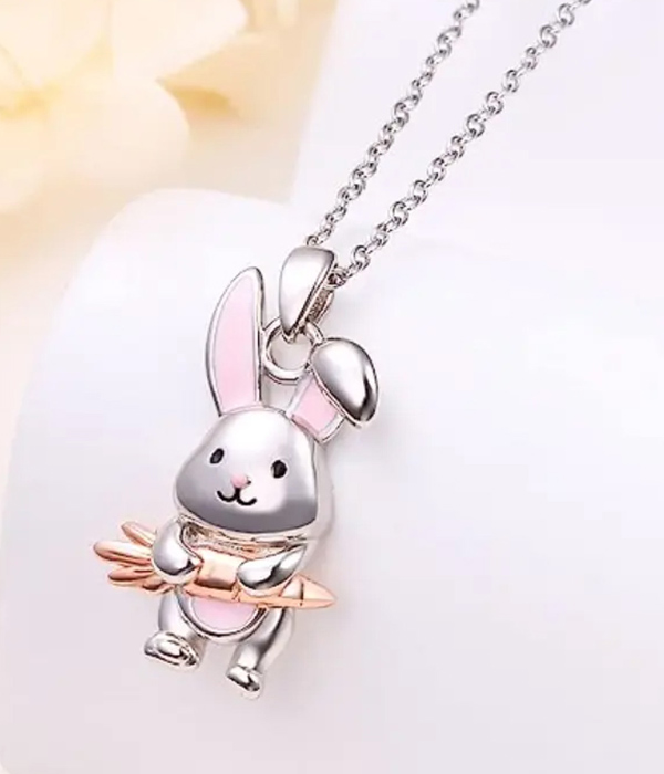 Easter theme rabbit necklace