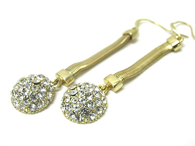 Crystal stud round drop earring