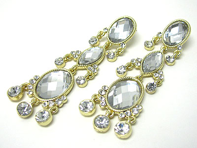 Boutique quality austrian crystal and facet glass cascade drop earring