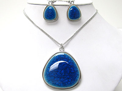 Ceramic stone pendant neckalce set