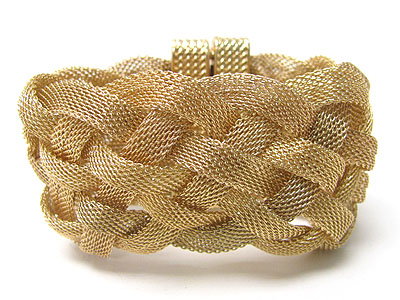 Braided mesh metal magnetic clasp bracelet 