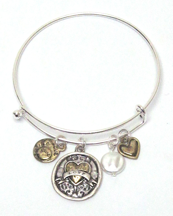 Love theme charm bangle