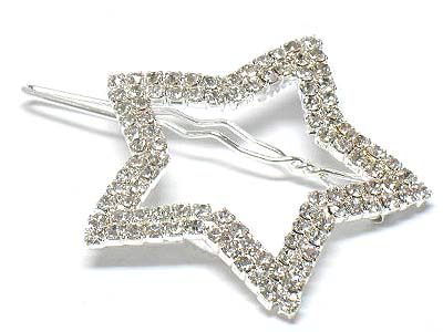 Rhinestone stud star frame hair pin