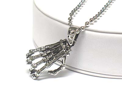 Skeleton hand necklace