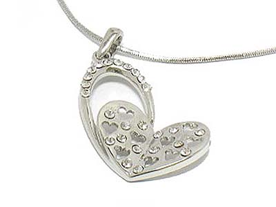 Crystal transformation heart necklace 