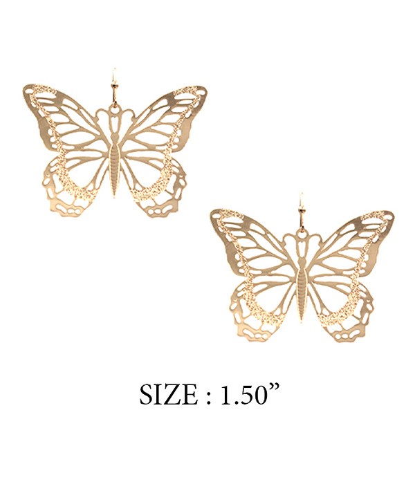 Metal butterfly earring