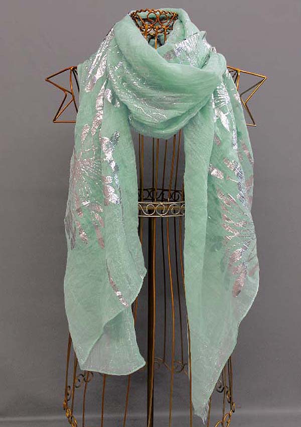 Foil flower pattern scarf