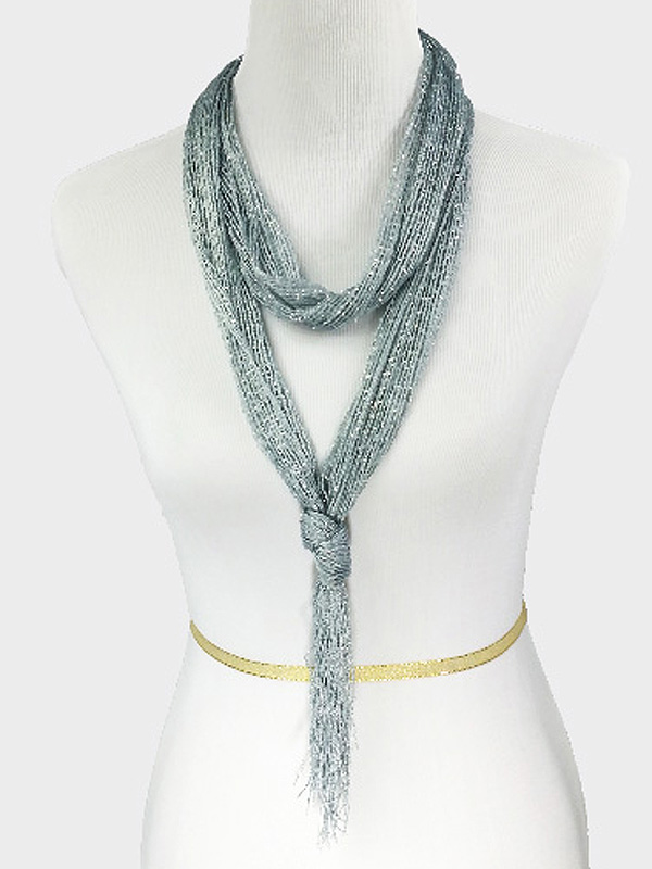 Metalic fabric lurex tie sash scarf