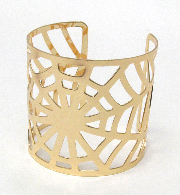 Spider web metal filigree bangle bracelet