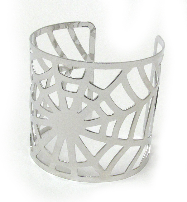 Spider web metal filigree bangle bracelet