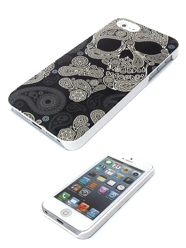 Textured skull theme cellphone case -hard case for iphone 5