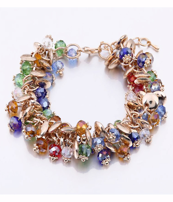 Crystal beads cluster bracelet