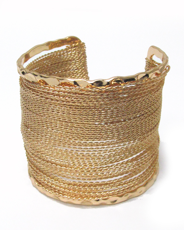 Multi low metal wire cuff bangle bracelet