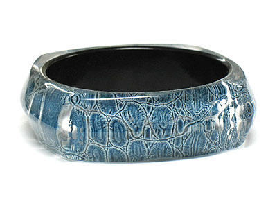 Snake skin pattern animal print acrylic bangle bracelet