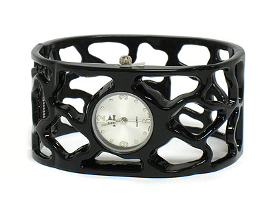 Designer style metal bangle watch