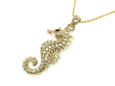 Crystal sea horse necklace