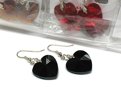 Dozen pack special assorted color acrylic heart dangling earring mens jewelry