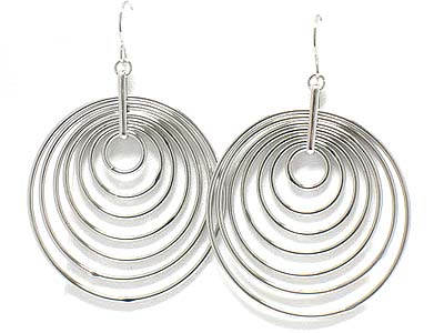 Gradation size circle ring drop earring 