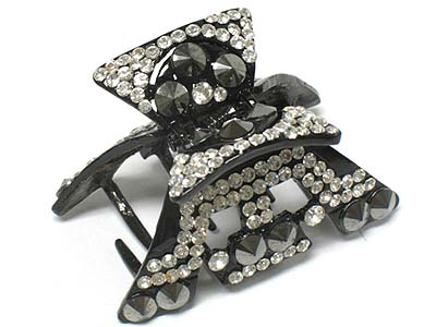 Crystal stud abstract patternd hair claw 