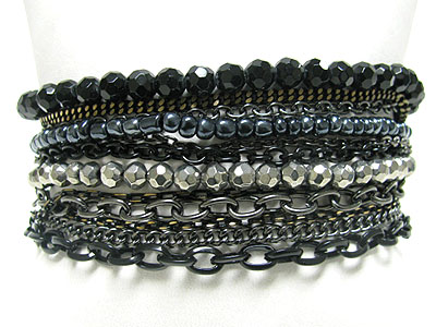 Multi mixed metal chain bracelet