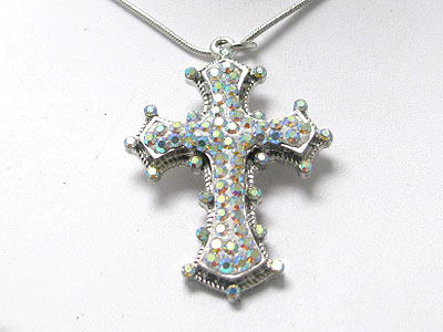 Crystal cross pendant necklace