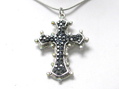 Crystal cross pendant necklace