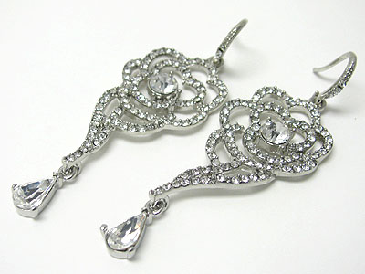 Boutique quality austrian crystal flower and drop earring