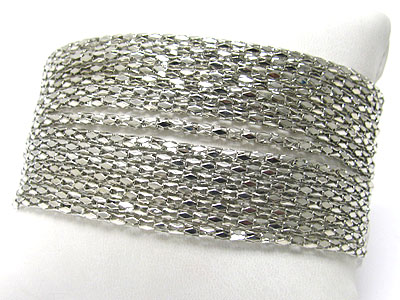 Multi metal tube chain link bracelet