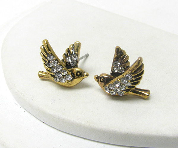 Crystal deco bird earring