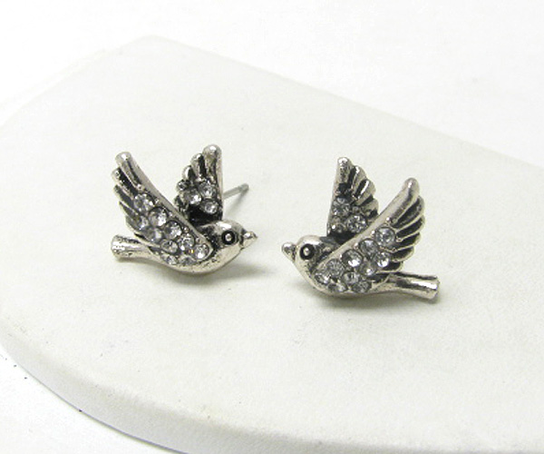 Crystal deco bird earring