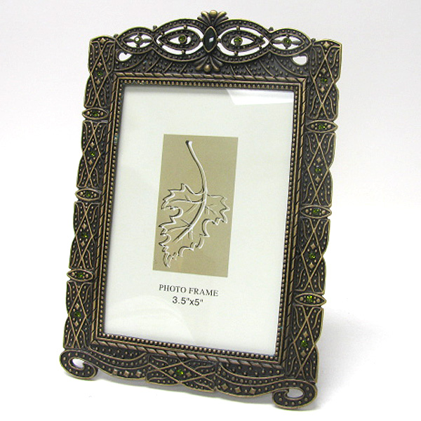 Crystal and metal art rectangular picture frame