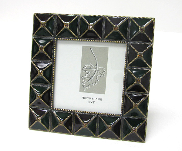 Crystal and epoxy deco square picture frame