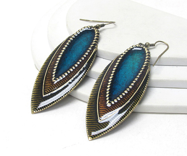 Light weight textured and painted earring