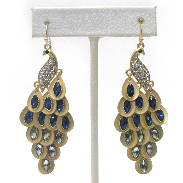 Crsytal peacock earring