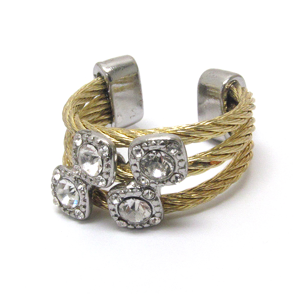 Crystal plate and metal rope ring