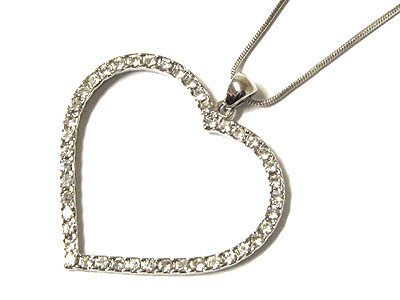 Crystal open heart necklace