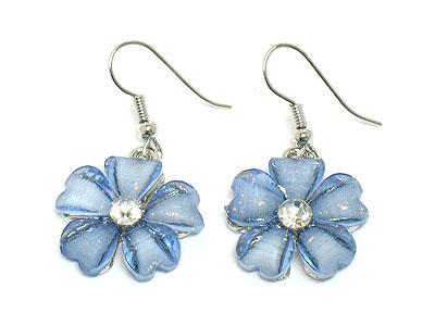 Crystal centered flower earring