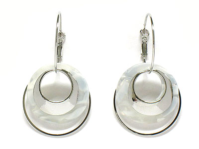 Marble patten hoop multi layer earring  - hoops