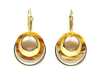 Marble patten hoop multi layer earring  - hoops