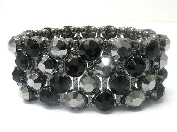 Crystal stud metal stretch bracelet