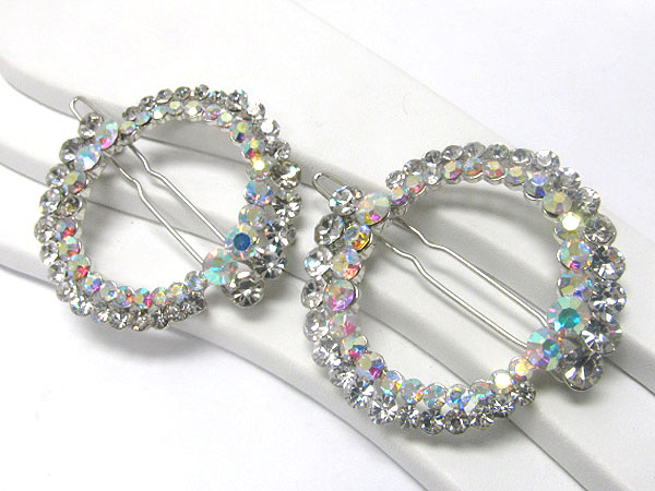 Crystal studround hair pin - 2 pc set