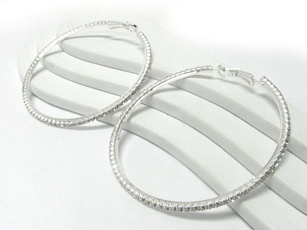 65 mm rhinestone hoop earring - hoops