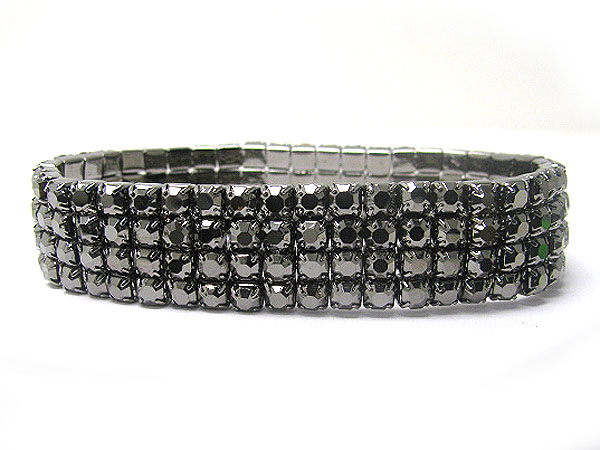 4 row hematite stone stretch bracelet