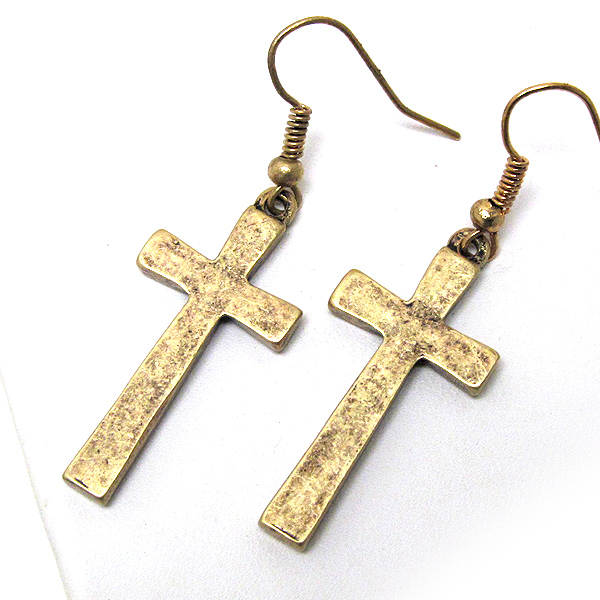 Metal scratch cross earring