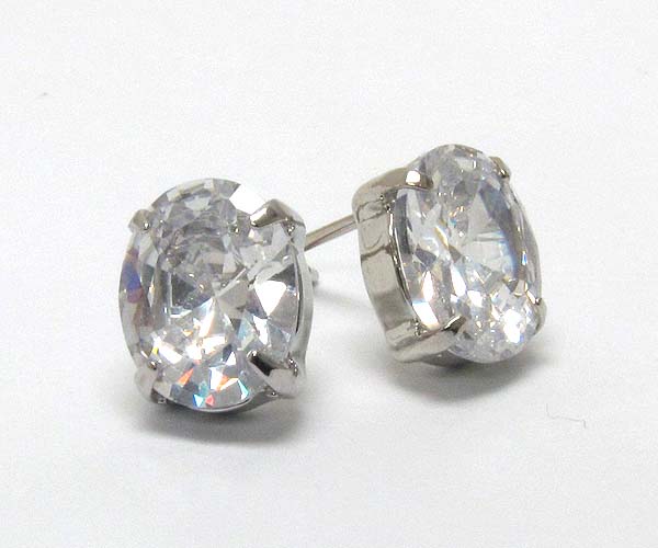 Crystal oval drop earring