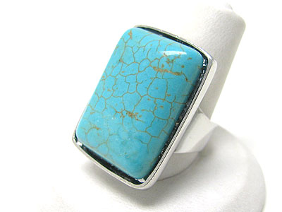 Turquoise stone adjustable size ring