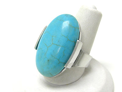 Turquoise stone adjustable size ring