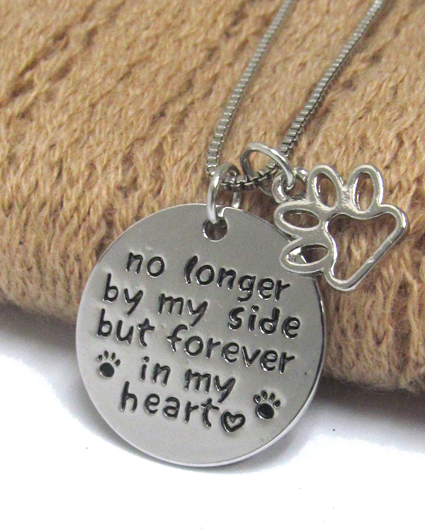 Pet lovers message pendant necklace - forever in my heart