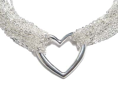 Multi chain designer style heart necklace