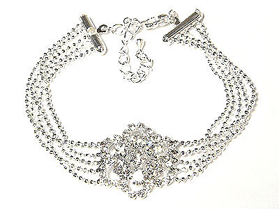 Crystal flower extend bracelet